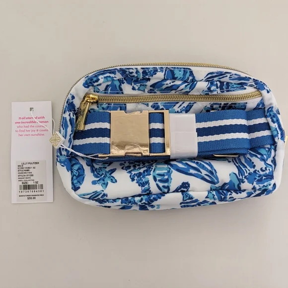 NWT! Lilly Pulitzer Jeanie Belt Bag In Resort White Shell Collector - Picture 10 of 16